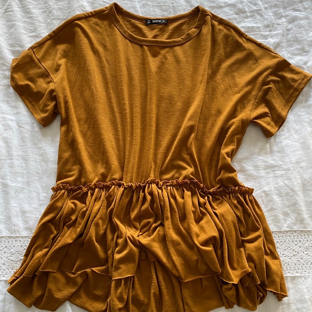Mustard peplum top